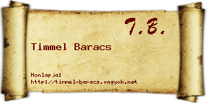 Timmel Baracs névjegykártya
